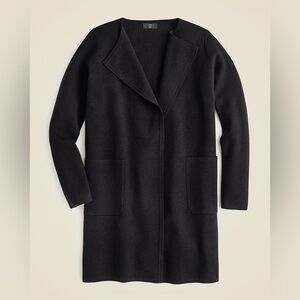 J crew Juliette collarless sweater blazer sz M black